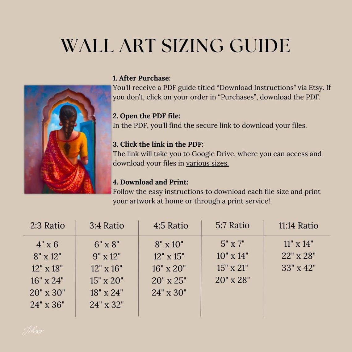 Punjabi Woman in Red Phulkari Saree at Arched Doorway Poster - Image 2