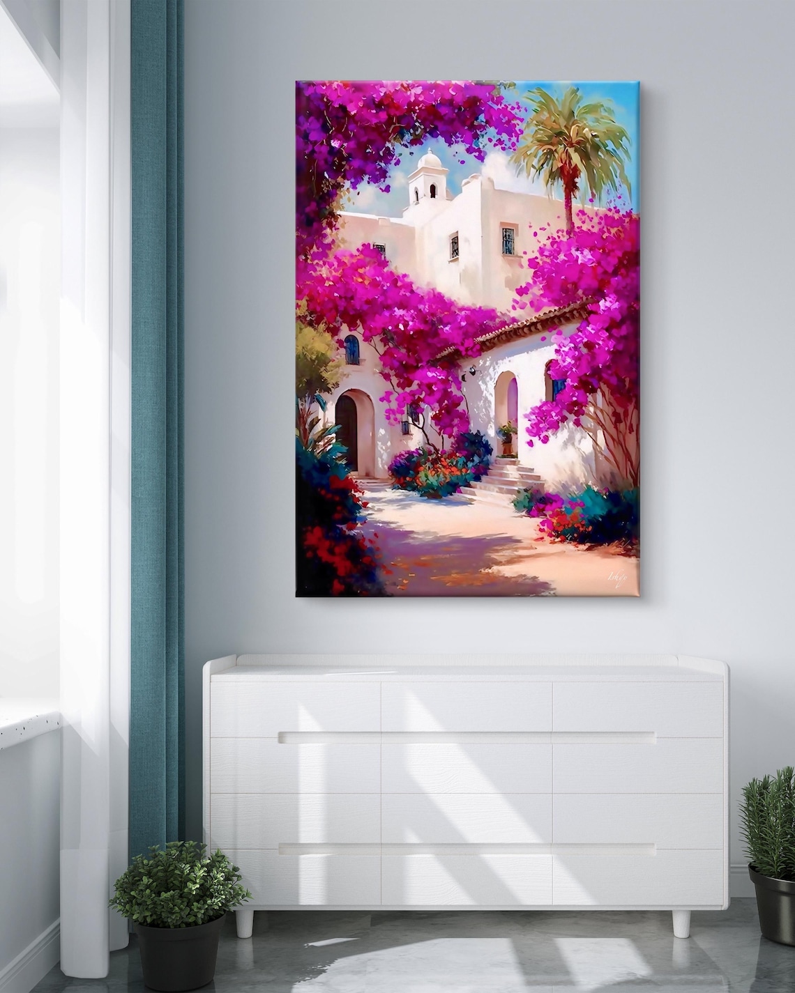 Hacienda Bougainvillea Art Print, Mexican Decor - Image 5