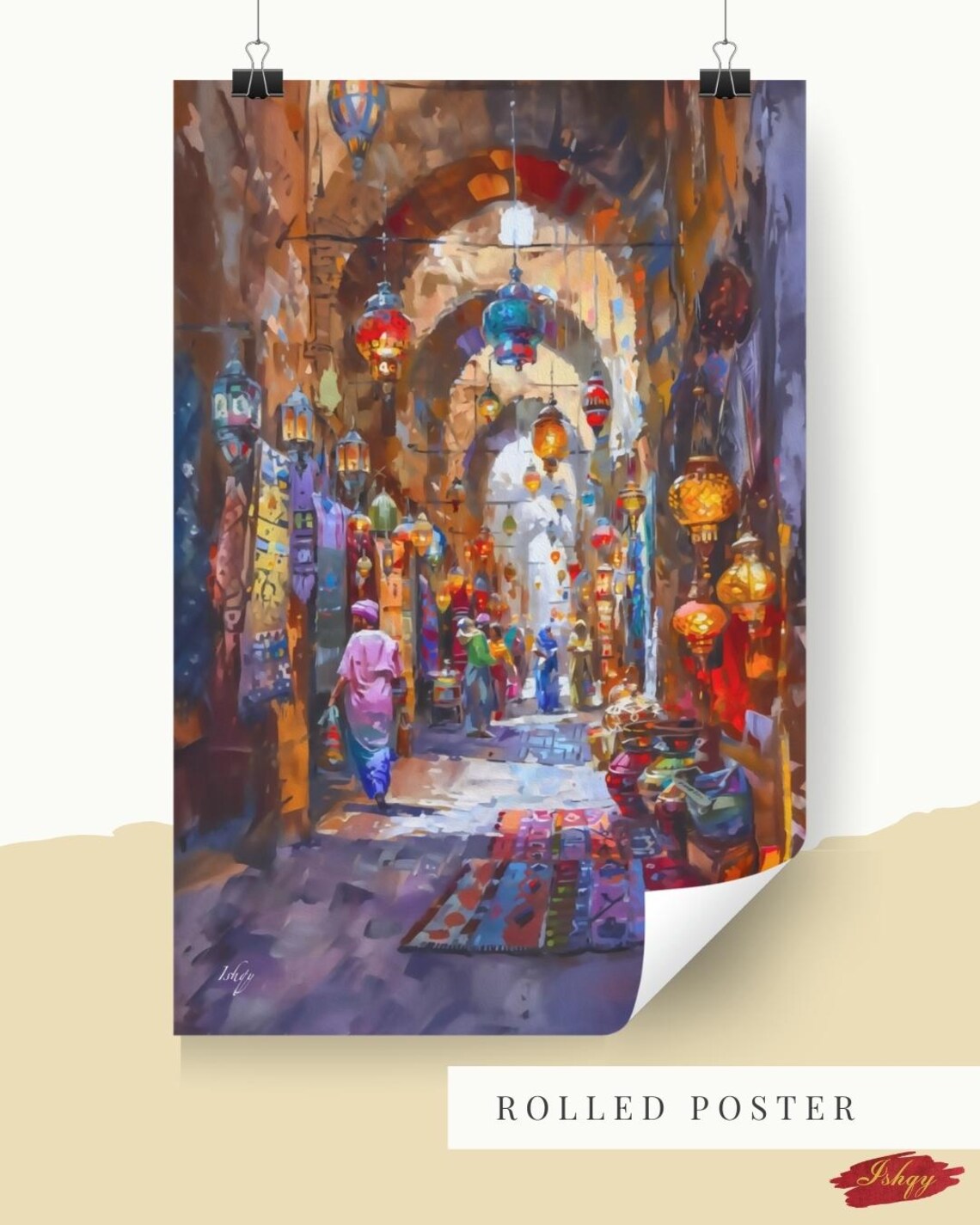 Istanbul Grand Bazaar Turkish Lanterns Market Alley Art Poster - Image 4