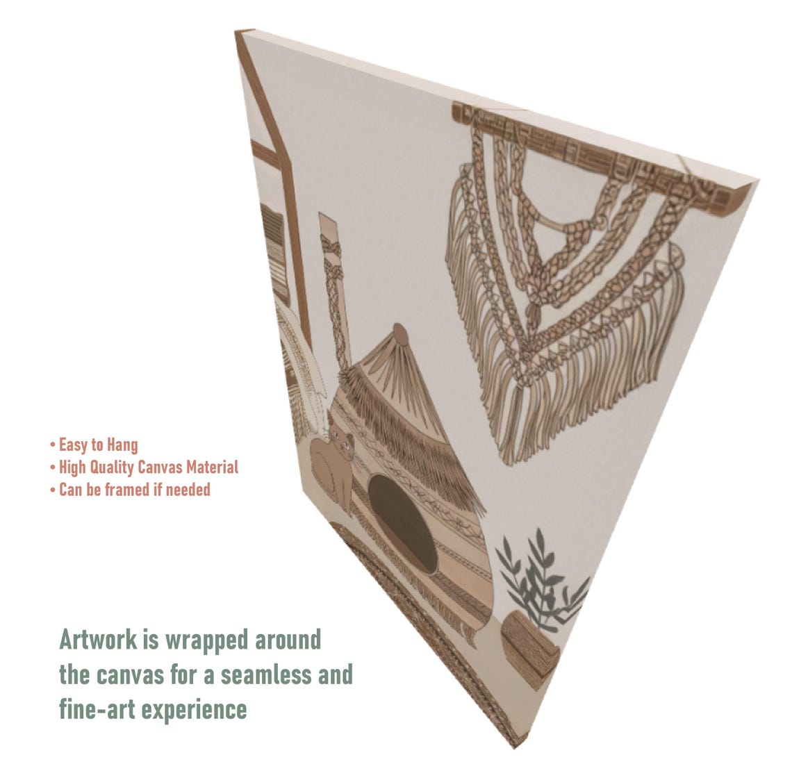 Boho Cat Playground Woven Cat House Macrame Minimalist Kitty Poster - Image 5