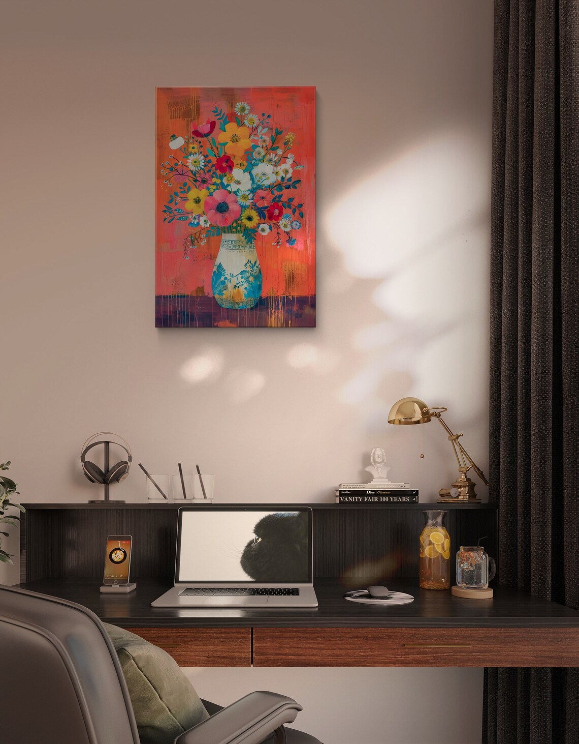 Colorful Floral Bouquet, Vibrant Botanical Art Print - Image 2