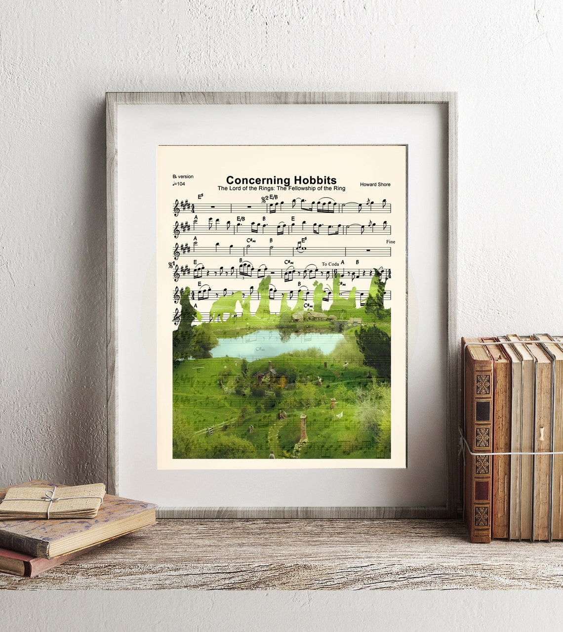 Concerning Hobbits Sheet Music Lord of the Rings Shire Poster
