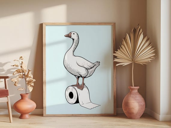 Silly Goose Bathroom Art, Funny Nursery Decor