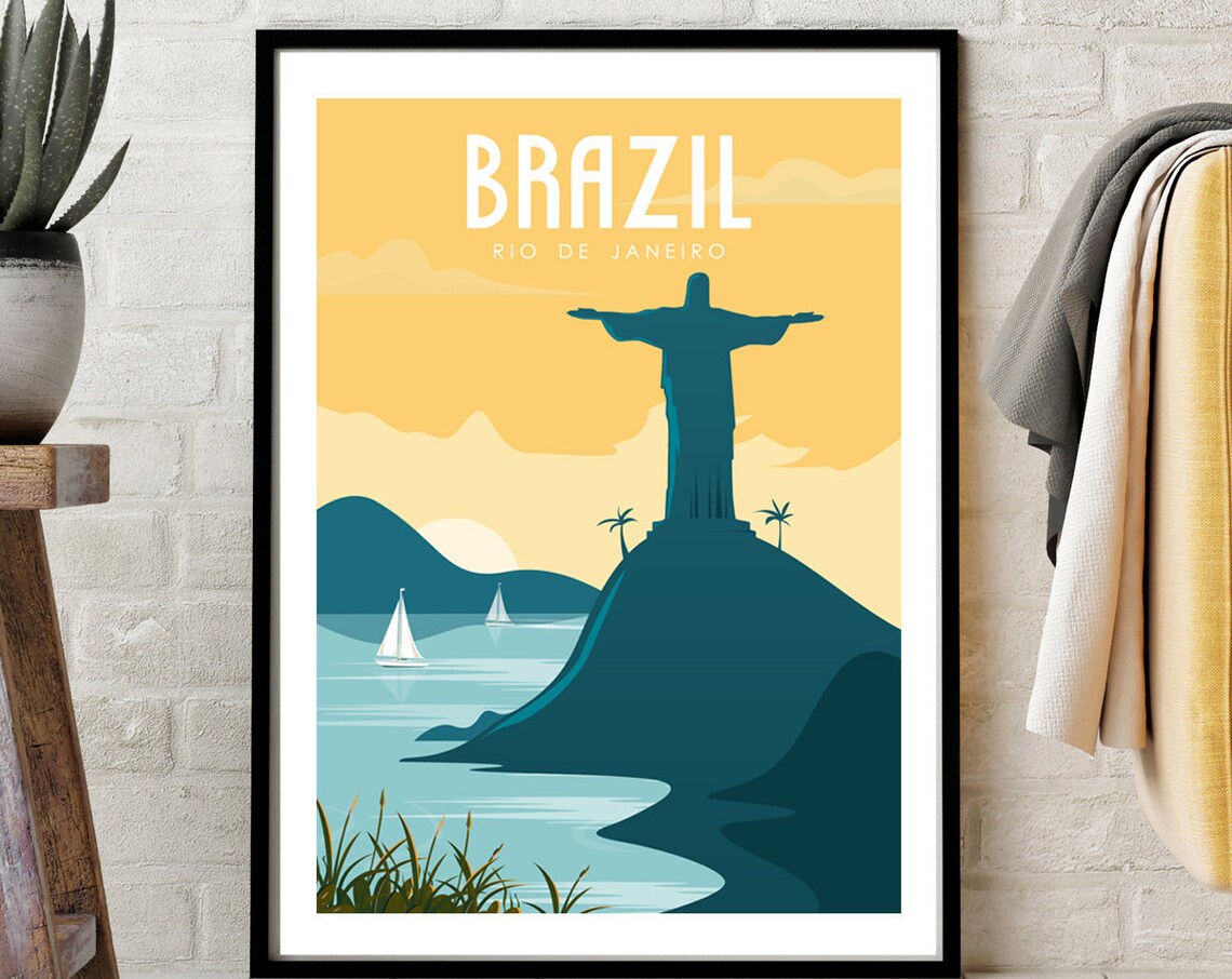Brazil Travel Poster, Rio De Janeiro Wall Art