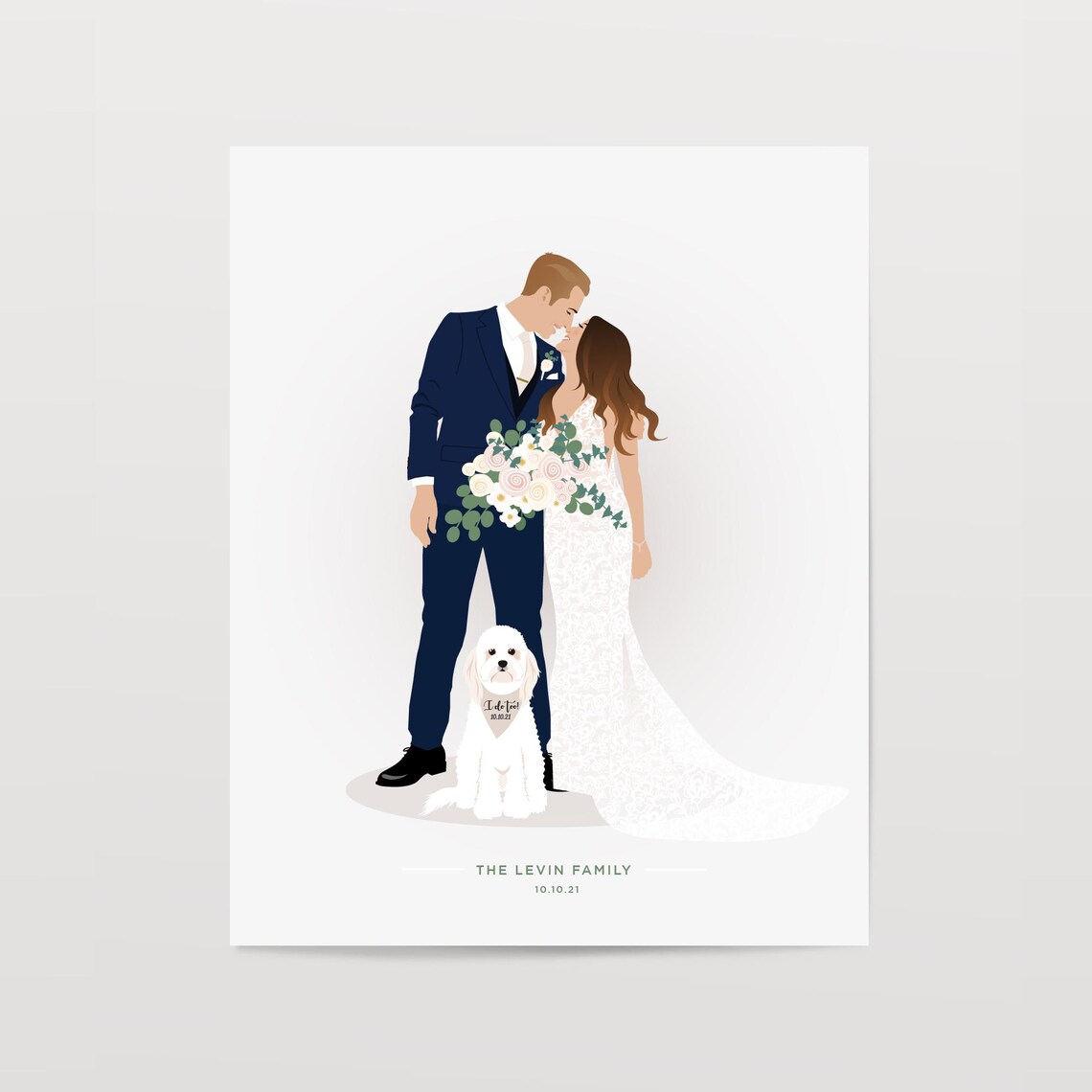 Personalized Valentines Gift, Custom Wedding Portrait - Image 3