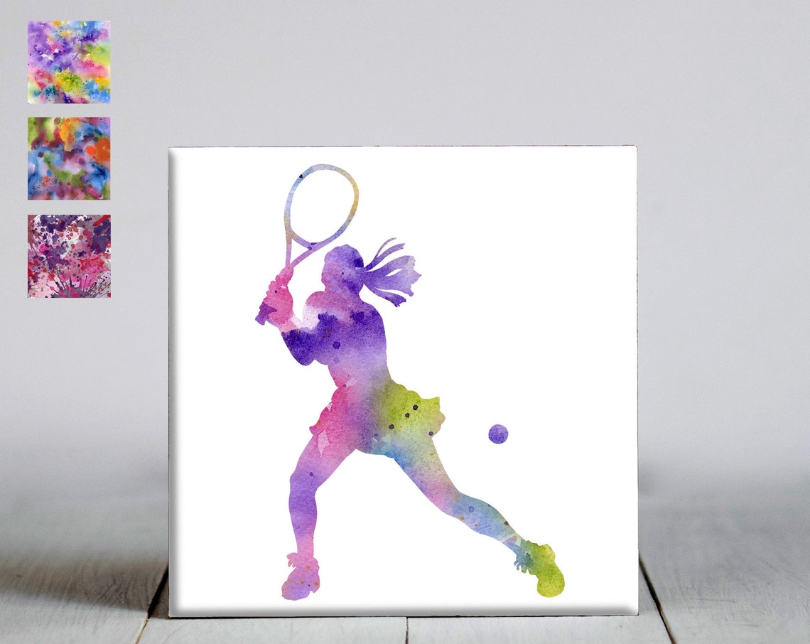 Tennis Player Ceramic Tile Tennis Player Decorative Tile Tennis Lover Gifts Unique Sport Gifts