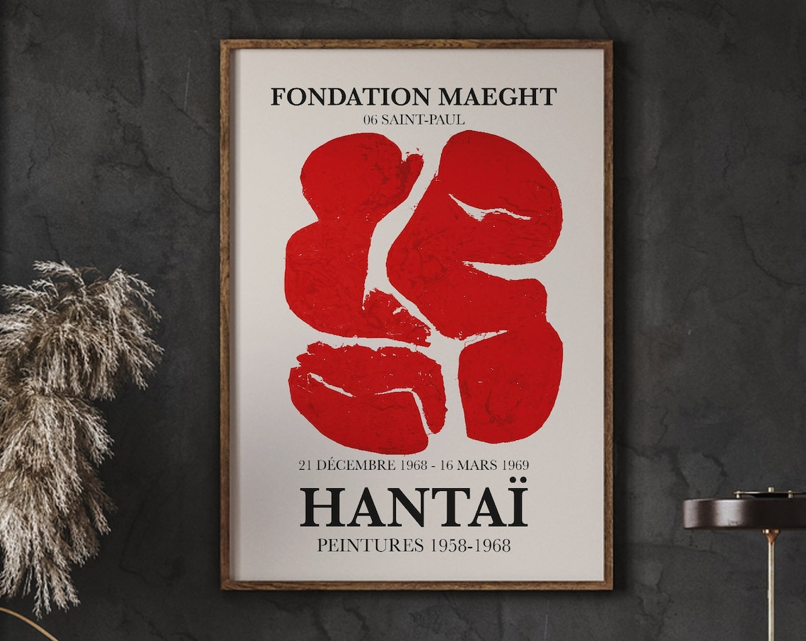 Simon Hantai Red Museum Lithographic Art Print