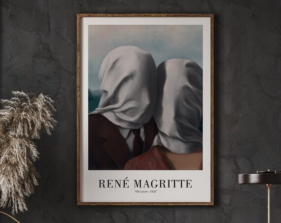 Rene Magritte Poster The Lovers 1928 Inspirational Wall Art Modern Prints Instant