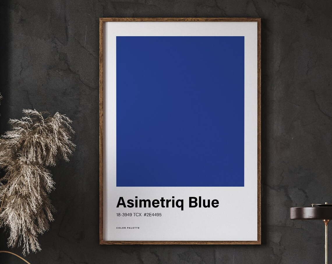 Asimetriq Blue Color Minimalist Poster Print