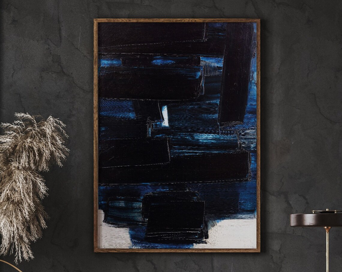 Soulages Abstract Poster Mid Century Modern Minimalist Print Gallery Wall Prints Instant