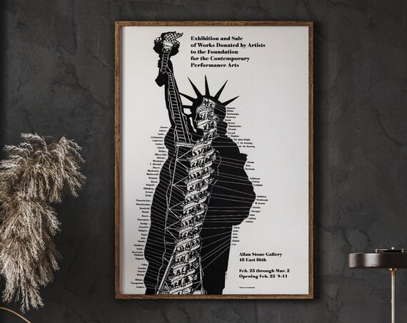 Statue Of Liberty Vintage Poster, New York Minimalist