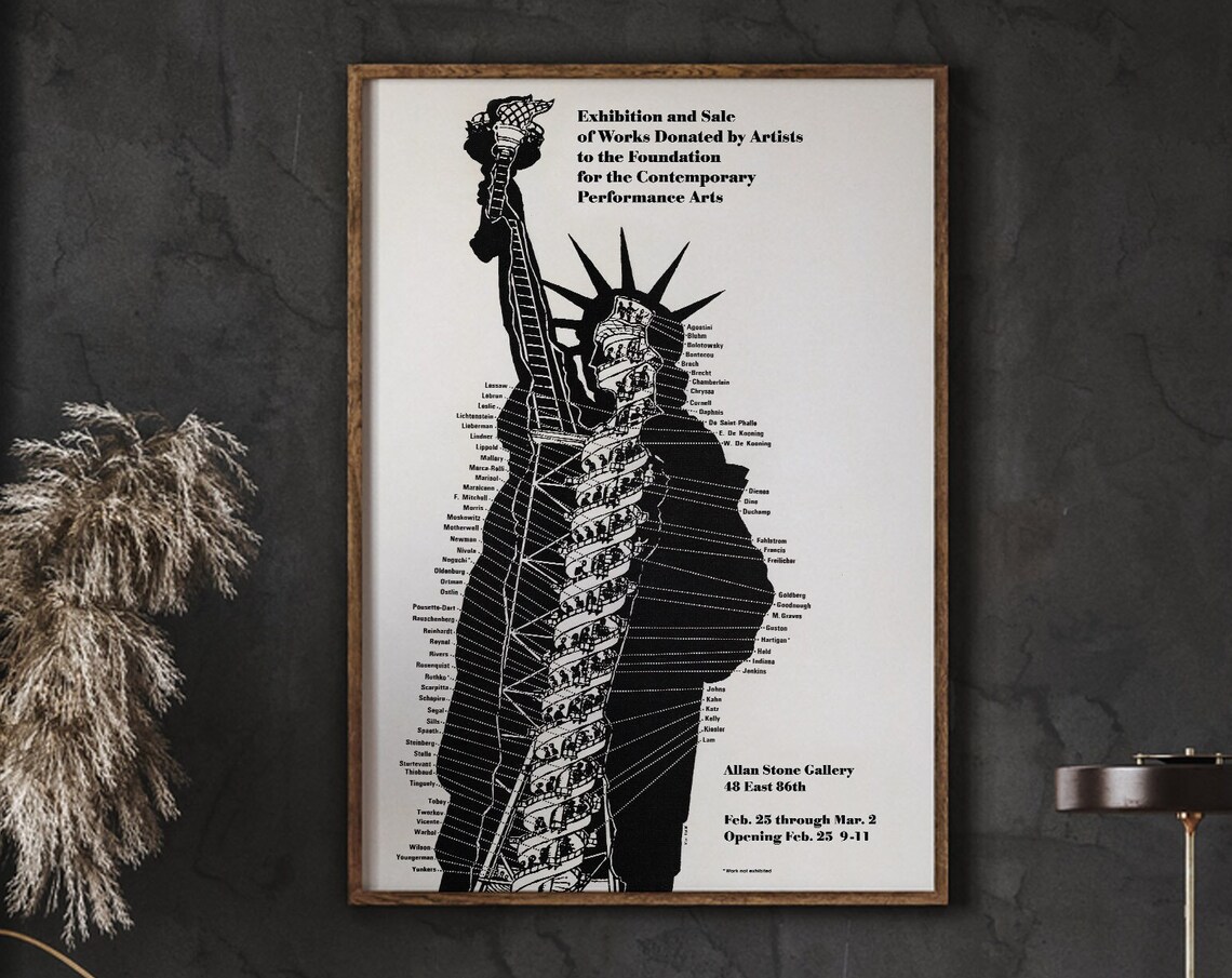 Statue Of Liberty Vintage Poster, New York Minimalist