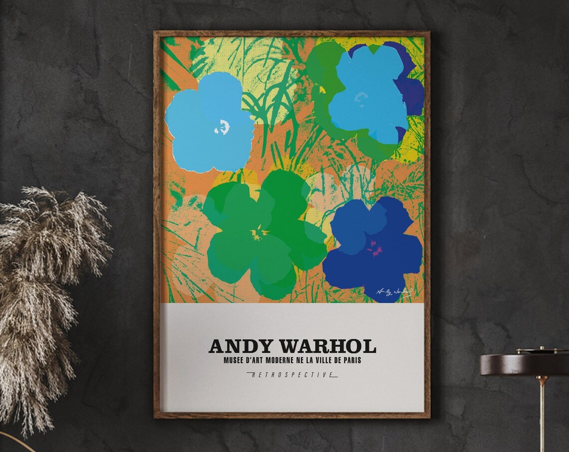 Andy Warhol Flowers Pop Art Paris Retrospective Exhibition Poster