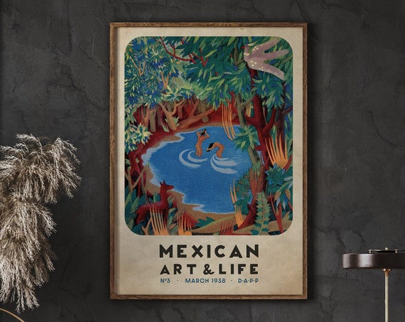 Vintage Mexican Travel Poster, Magazine Cover