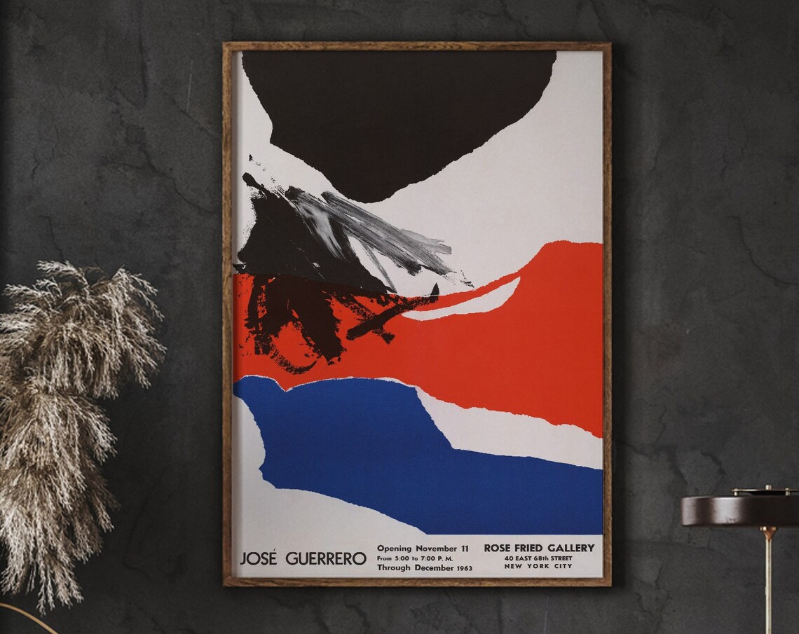 Jose Guerrero Rose Fried Gallery 1963 Abstract Exhibition Poster