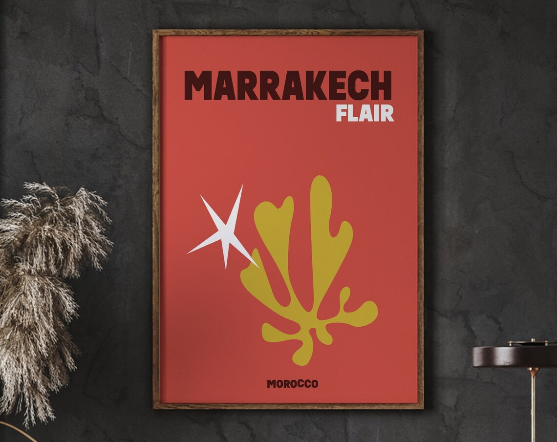 Marrakech Travel Poster, Apartment Wall Art Decor