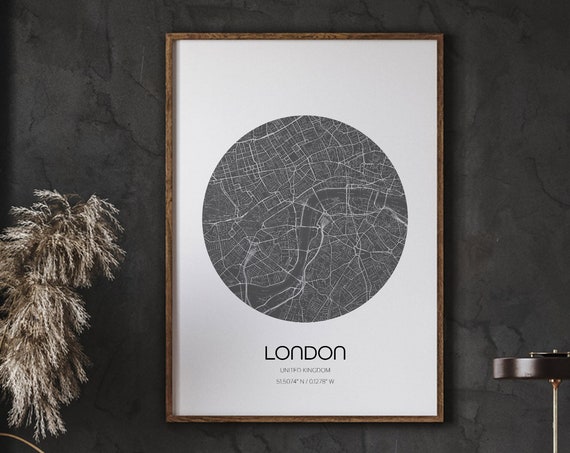 London Map Prints, World City Poster