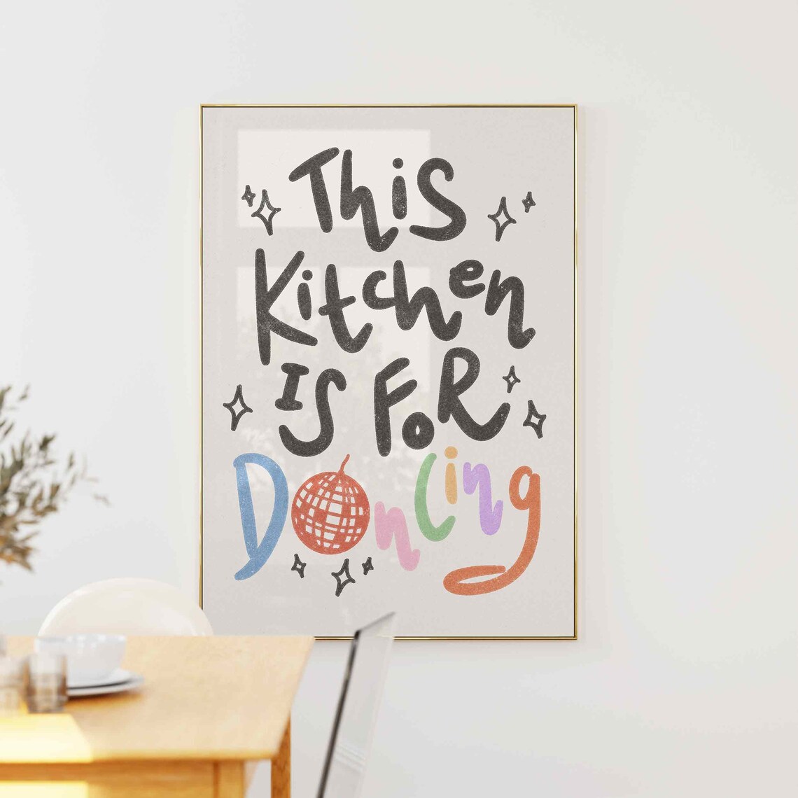 Kitchen Is For Dancing Retro Kitchen Disco Print - Image 3