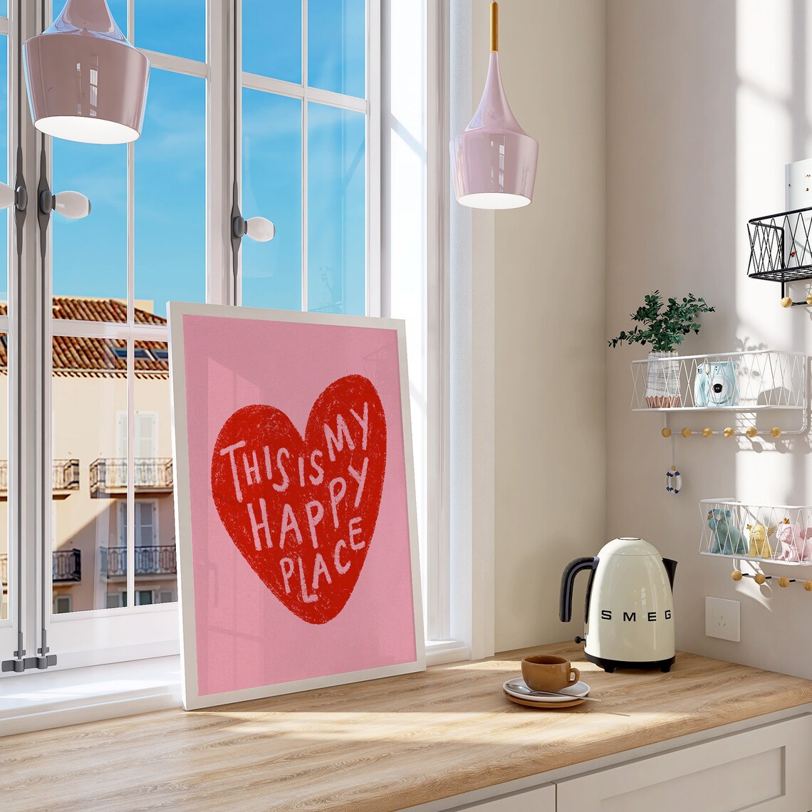 This Is My Happy Place Handdrawn Heart Art Print - Image 3