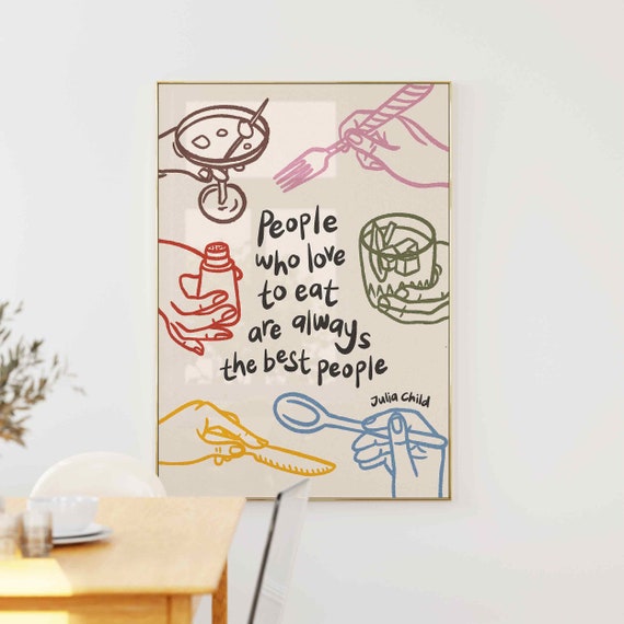 Whimsical Kitchen Julia Child Retro Food Art Print