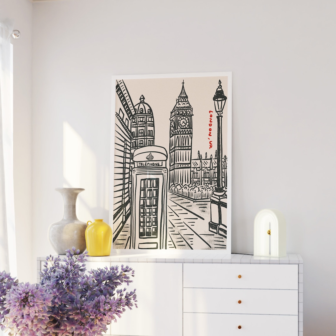 London City Print, Retro Minimalist Travel Poster - Image 3