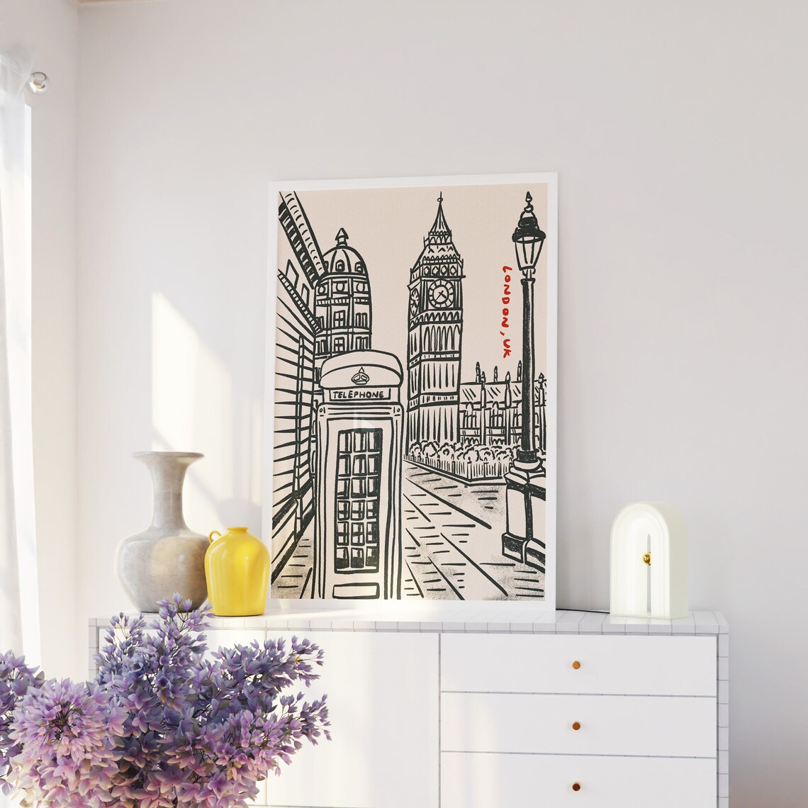 London City Print, Retro Trendy Travel Poster - Image 4