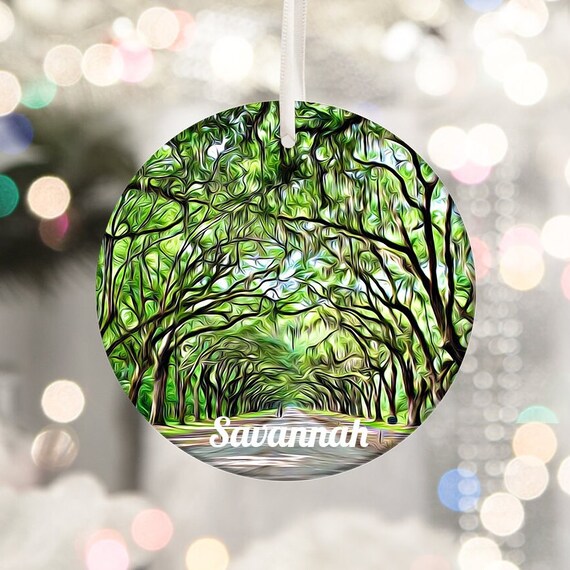 Savannah Oak Tree Tunnel Spanish Moss Southern Travel Art Poster