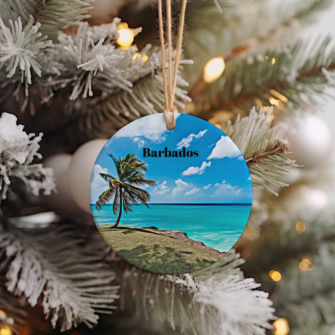 Barbados Palm Tree Turquoise Beach Tropical Island Caribbean Wall Poster