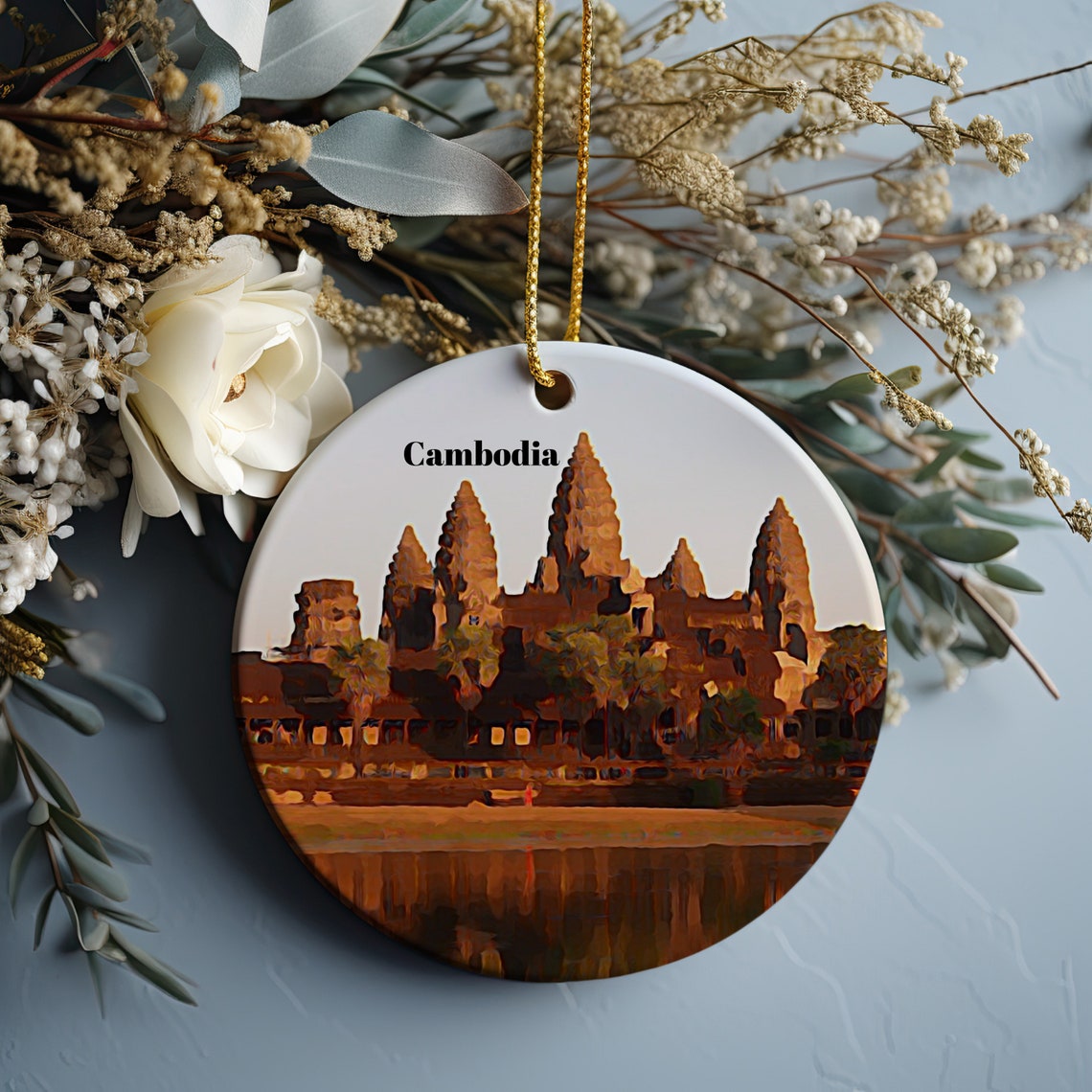 Cambodia Angkor Wat Temple Sunset Travel Souvenir Art Poster