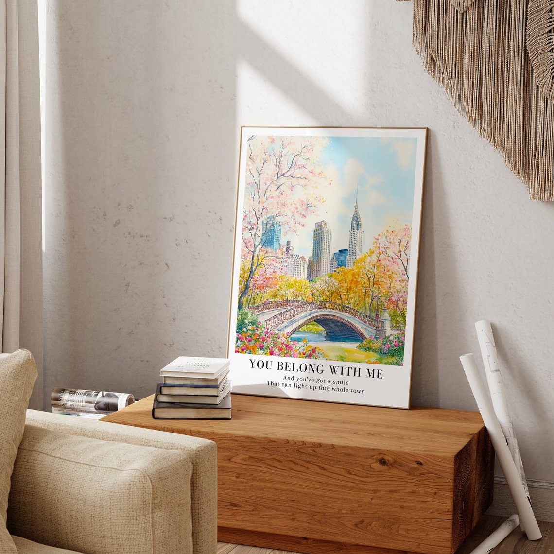 Taylor Swift You Belong With Me Bow Bridge Watercolor Poster - Image 3