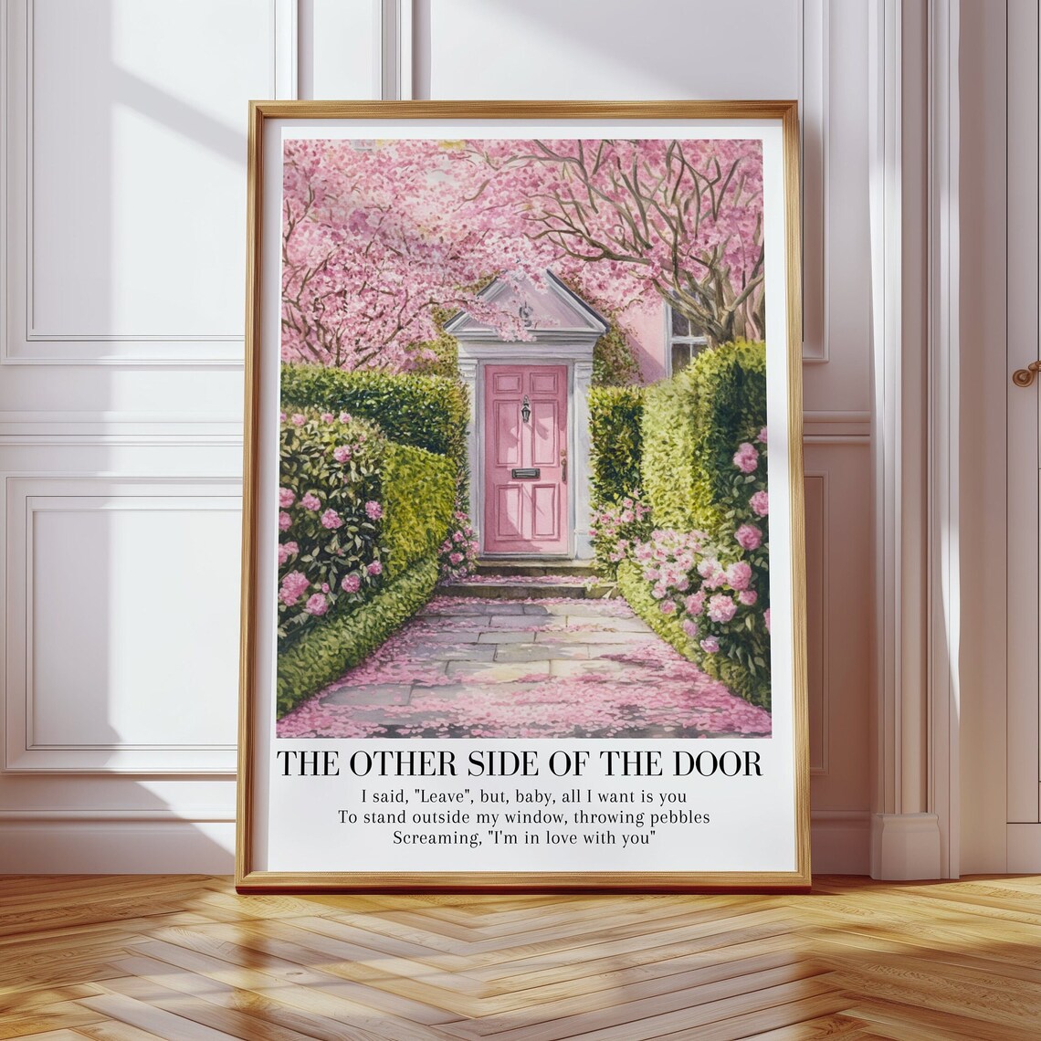 Taylor Swift The Other Side of The Door Pink Door Lyric Poster