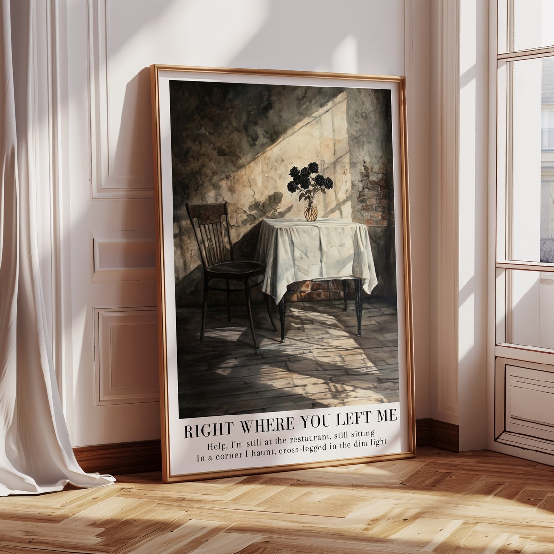 Right Where You Left Me Taylor Swift Restaurant Scene Lyric Poster - Image 3