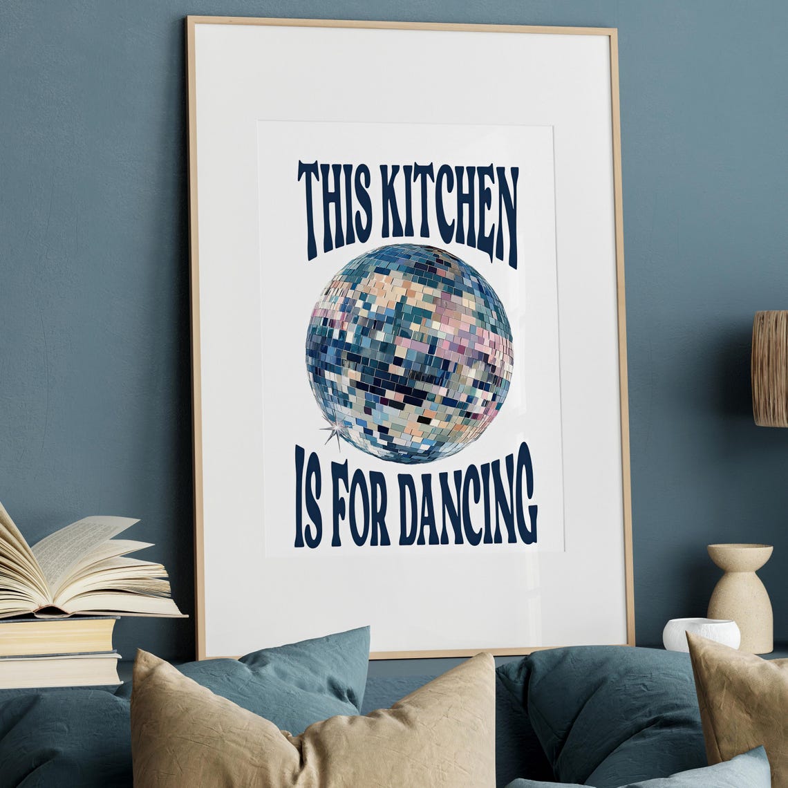 This Kitchen Is for Dancing Disco Ball Retro Quote Kitchen Poster - Image 4