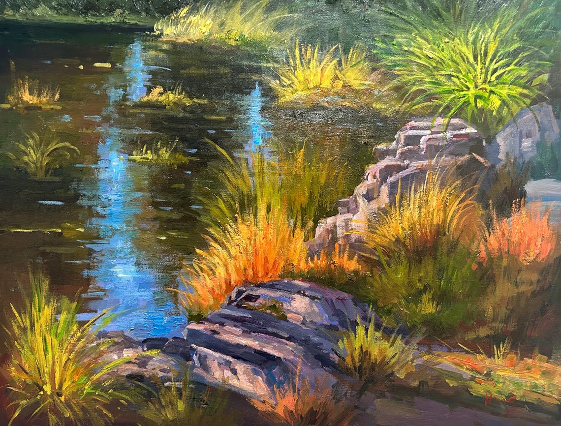 Landscape By The Pond In Autumn Oil Painting Art Oil Painting Landscape Wall Art Oil Painting Landscape On Home Decoration - Image 3