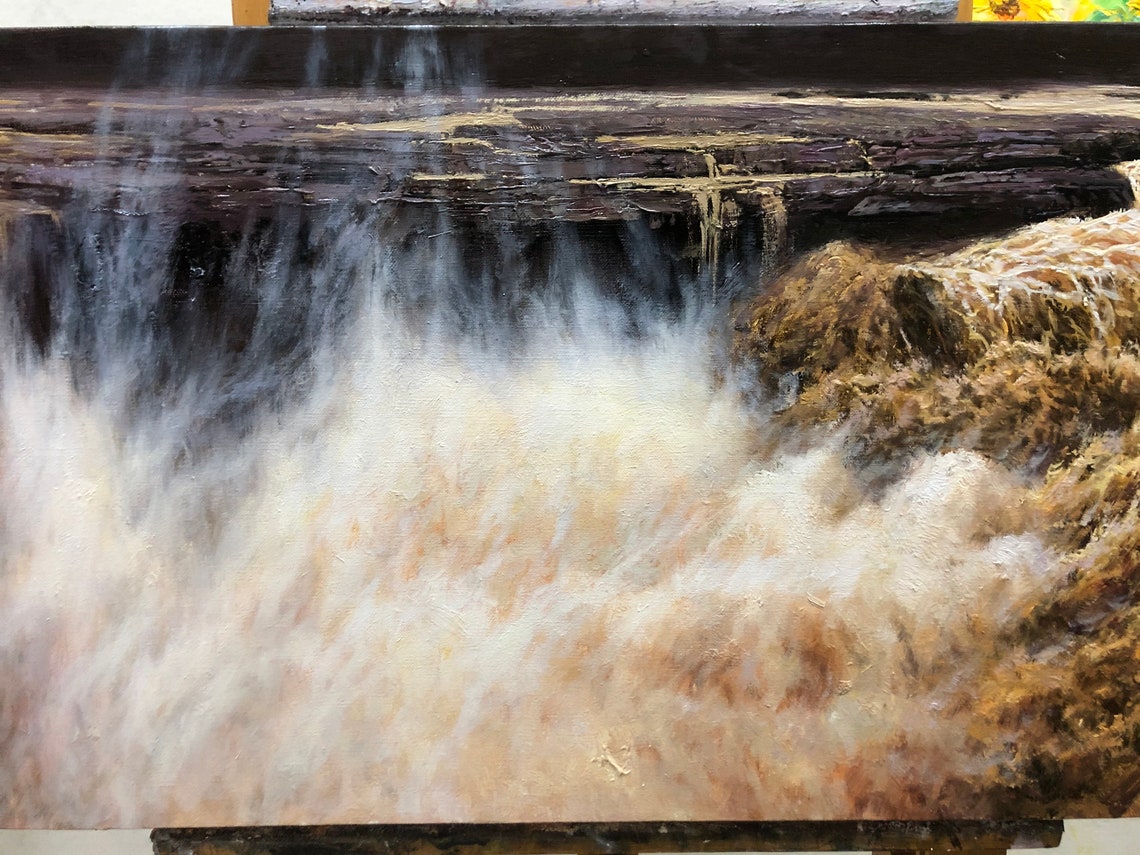 Yellow River Rapids Muddy Golden Waterfall Rushing Current Poster - Image 5