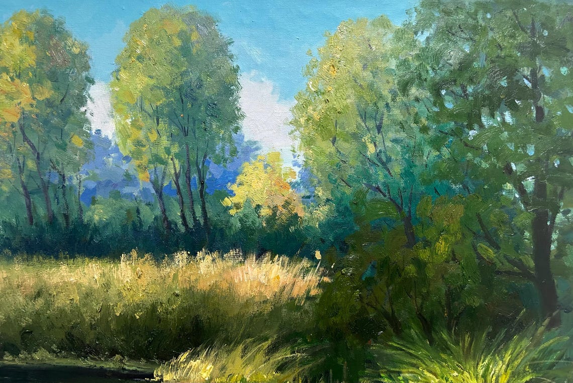 Landscape By The Pond In Autumn Oil Painting Art Oil Painting Landscape Wall Art Oil Painting Landscape On Home Decoration - Image 4