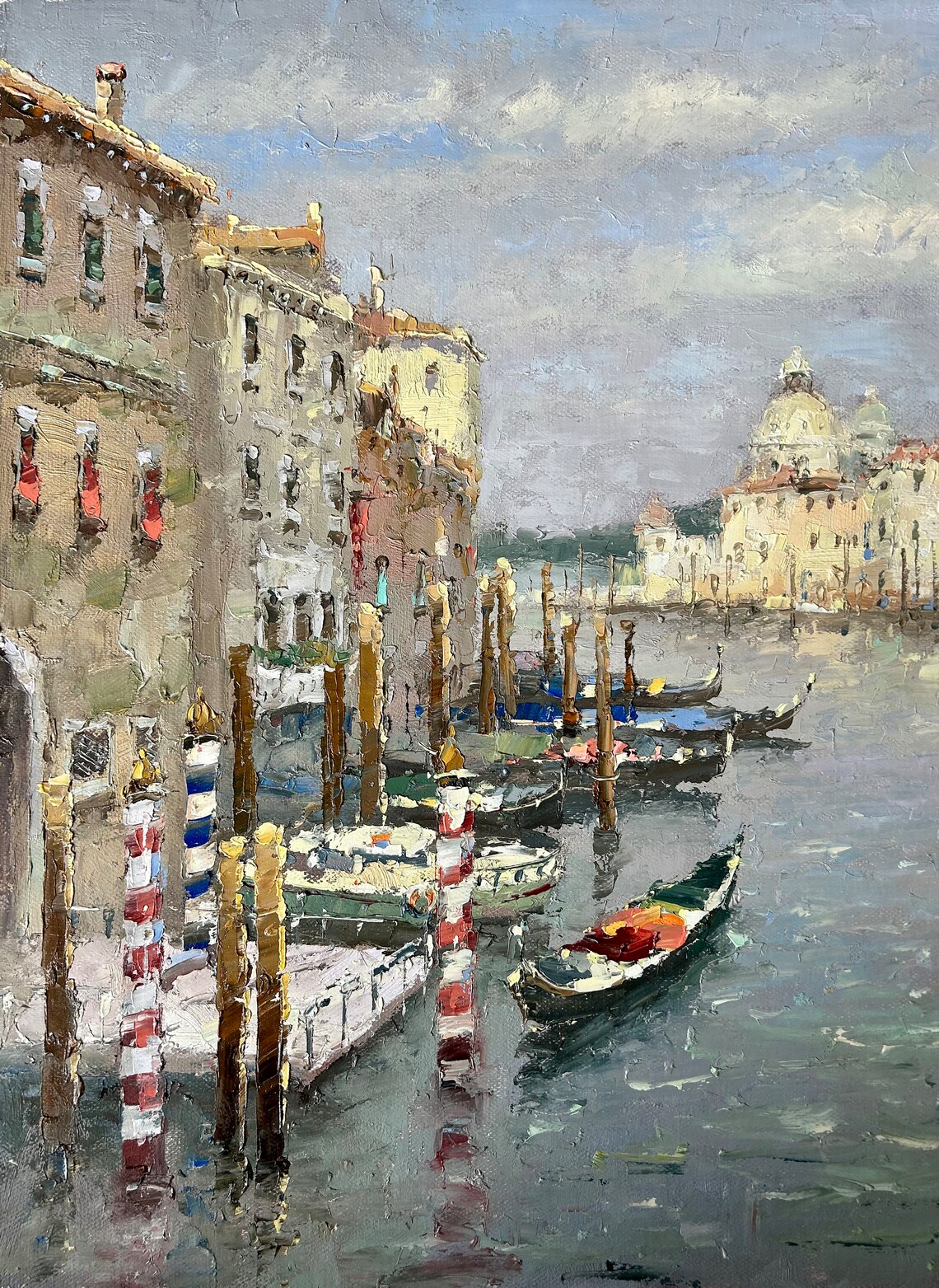 Venice Canal Colorful Mooring Poles Gondolas Italy Travel Poster - Image 5