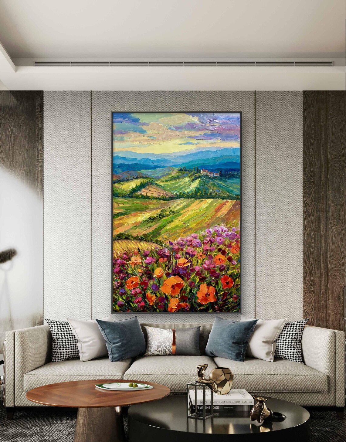 Abstract Mountain Flower Landscape Oil Painting Art Print