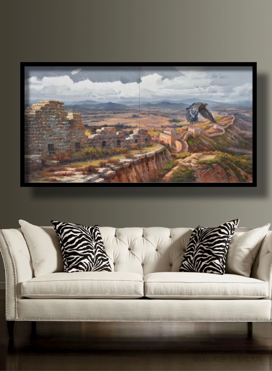 Eagle Soaring Over The Great Wall Of China Mountain View Travel Poster - Image 3