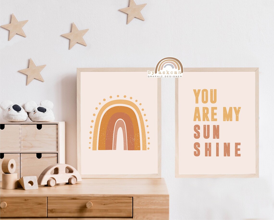 You Are My Sunshine Pastel Nursery Decor Nursery Wall Art Rainbow Wall Decor Rainbow Poster Living Room Art Print Boho Nursery Print - Image 4