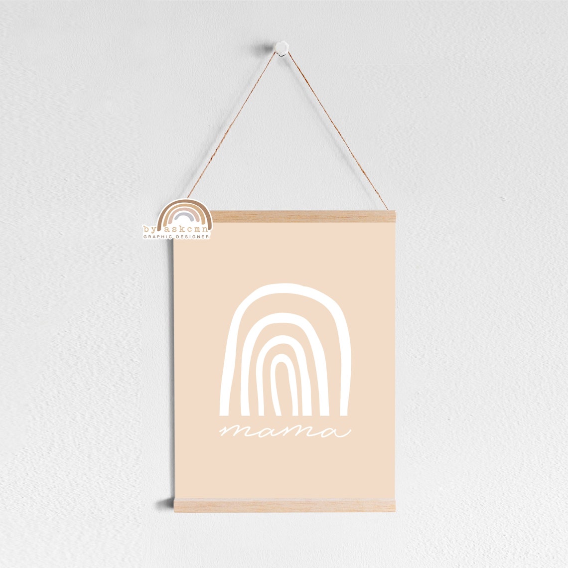 Newborn Art Baby Room Poster Mom And Baby Print Rainbow Wall Decor Print Minimalist Nursery Art Nursery Art Rainbow Boho Decor Wall Art - Image 4