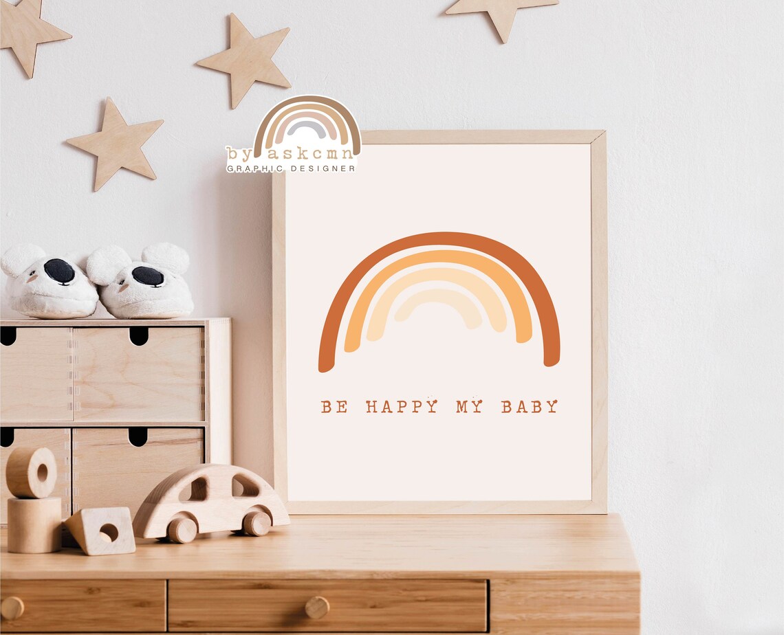 Pastel Nursery Decor Nursery Wall Art Modern Rainbow Print Neutral Rainbow Nursery Print Art Poster Abstract Rainbow Print - Image 4
