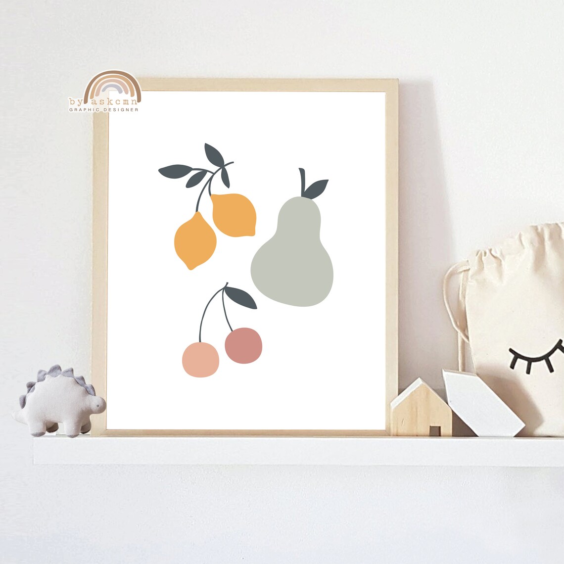 Baby Room Poster Nursery Wall Art Fruit And Prints Abstract Art Wall Art Boho Wall Art Baby Room Boho Nursery Print - Image 3