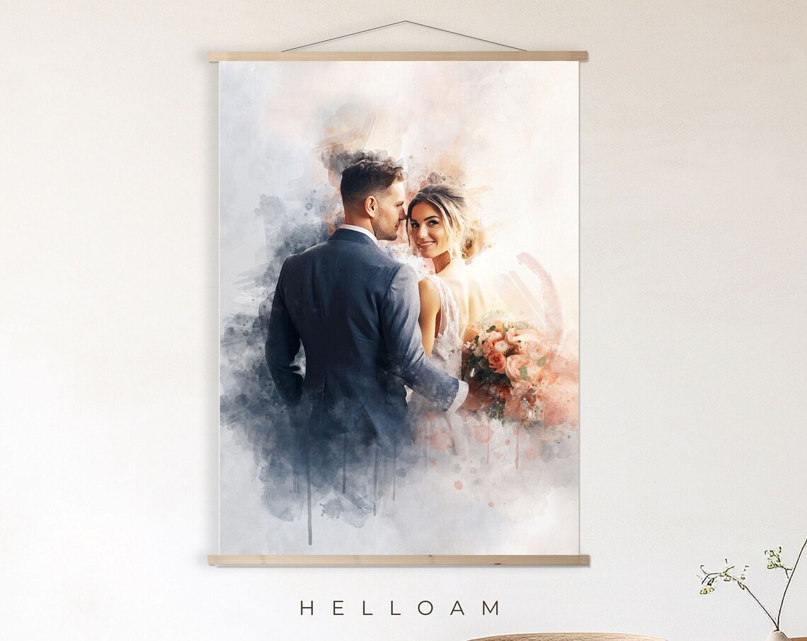 Custom Watercolor Portrait, Personalized Art Print - Image 4