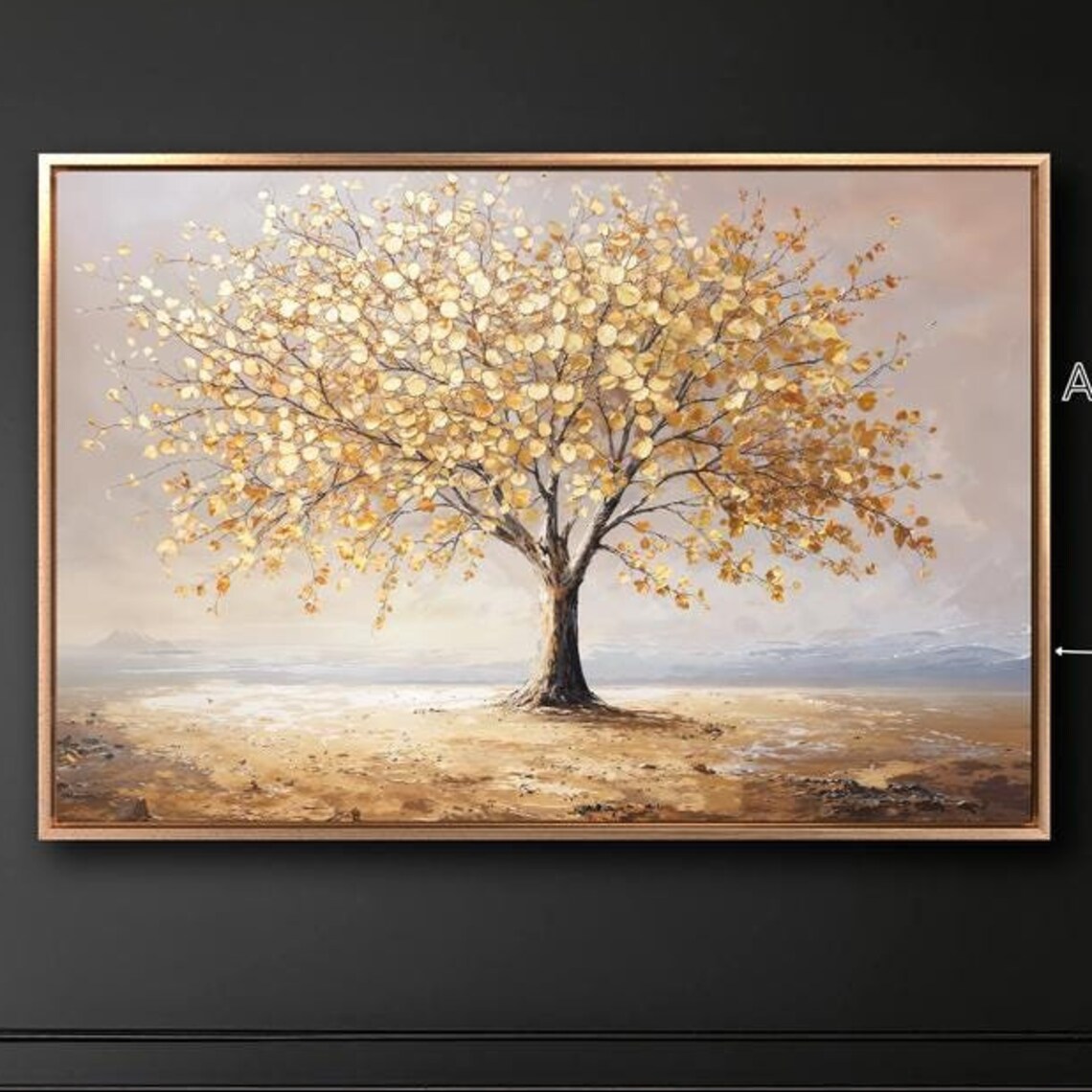 Golden Tree Of Life Art Print, Abstract Landscape