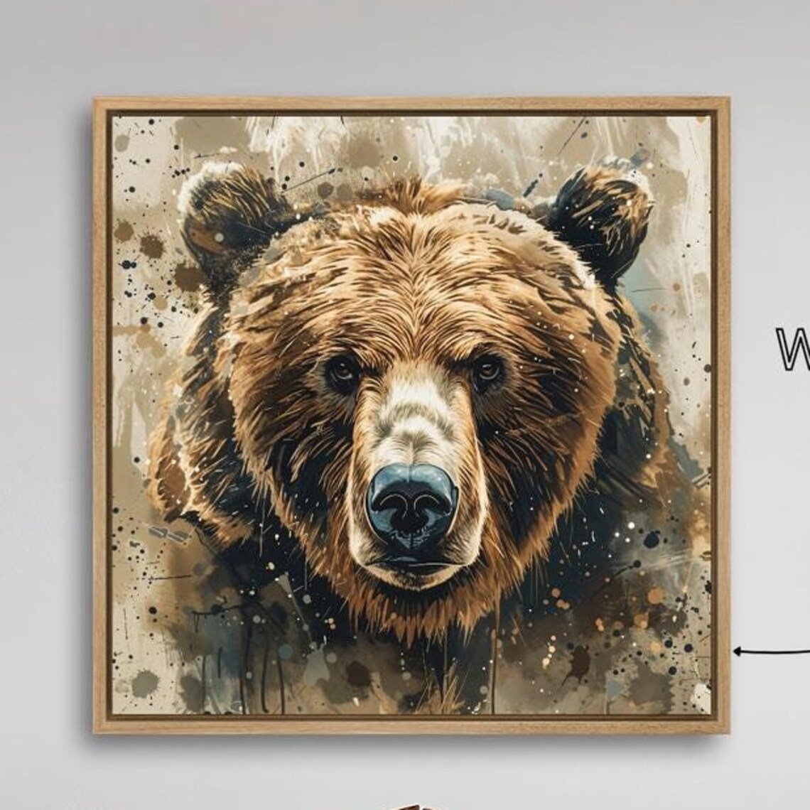 Powerful Grizzly Bear Close Up Brown Wildlife Portrait Poster
