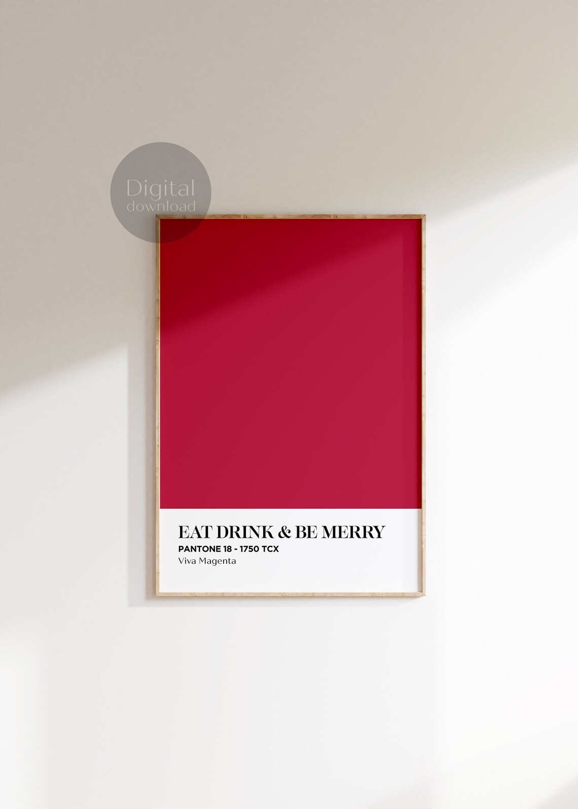 Eat Drink And Be Merry Viva Magenta Color Swatch Holiday Poster - Image 4