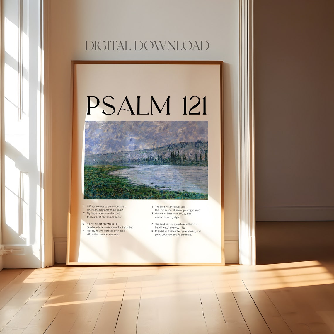 Psalm 121 Chapter I Lift Up My Eyes Mountains Impressionist Poster - Image 4