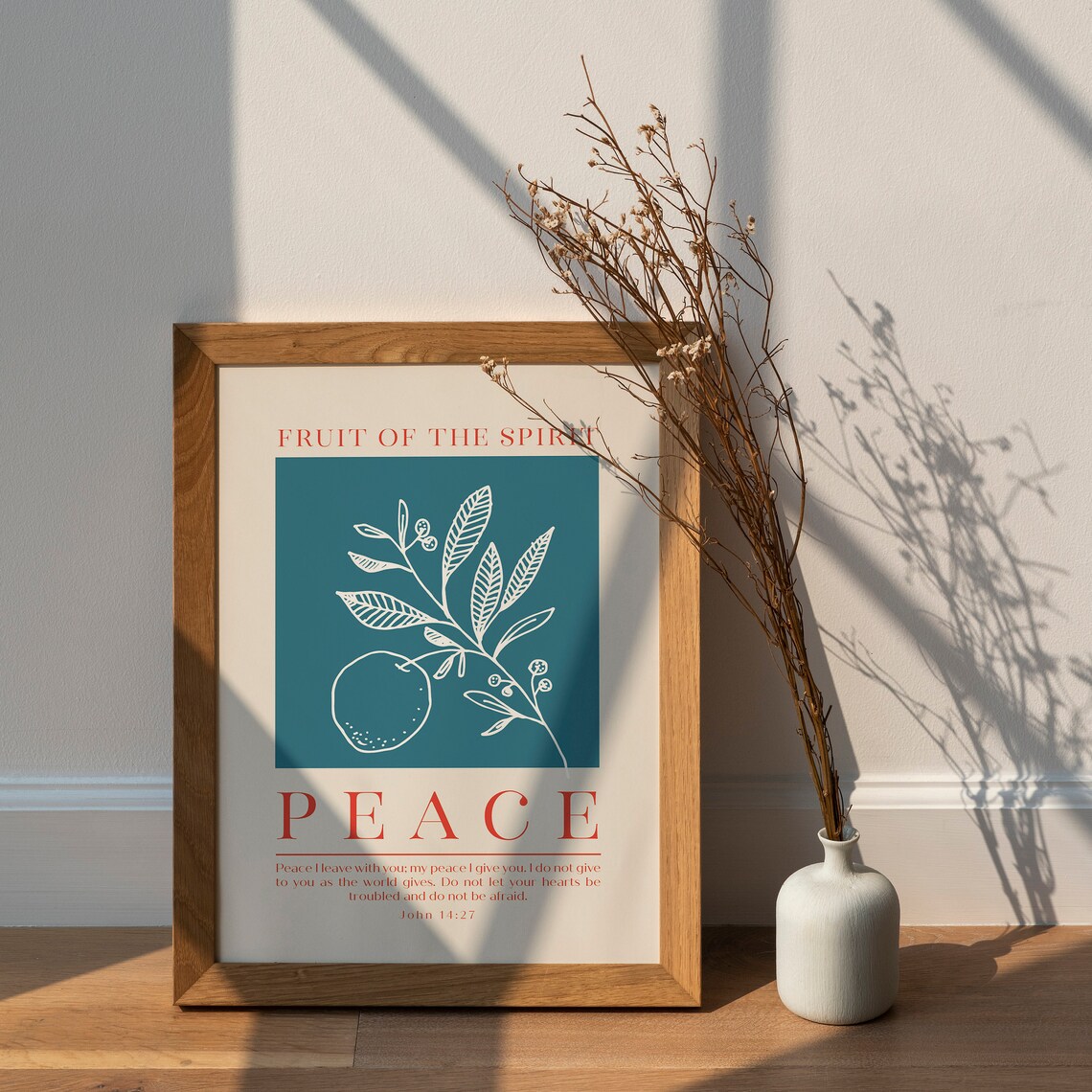 Fruit of the Spirit Peace John 14:27 Modern Botanical Art Print - Image 2
