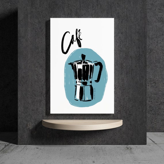 Coffee Print Coffee Poster Food Illustration Cafe Illustration Coffee Art Charcoal Ink Drawing Food Doodles Pop Art Coffee Shop Decor